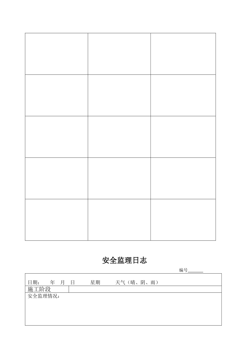 安全监理日志表格样本_第2页
