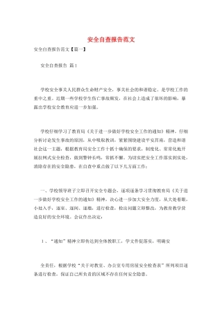 安全自查报告范文