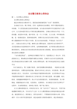 安全警示教育心得体会