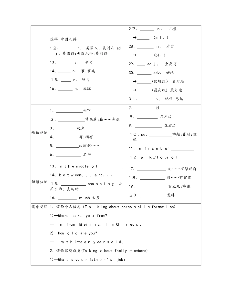 安徽中考·英语 第一部分·第一讲·七年级　Modules14_第2页