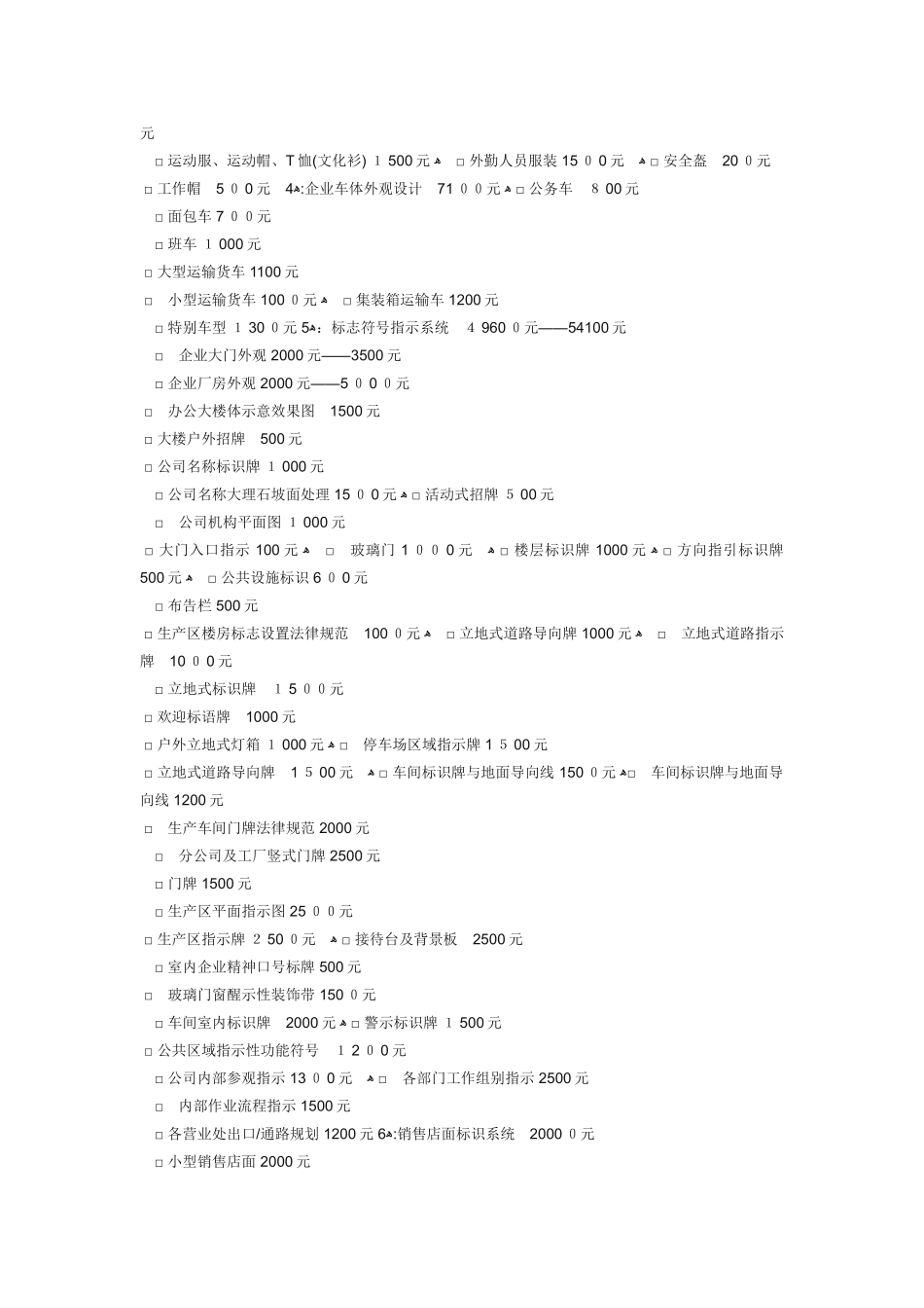 完整VI清单 含报价_第3页