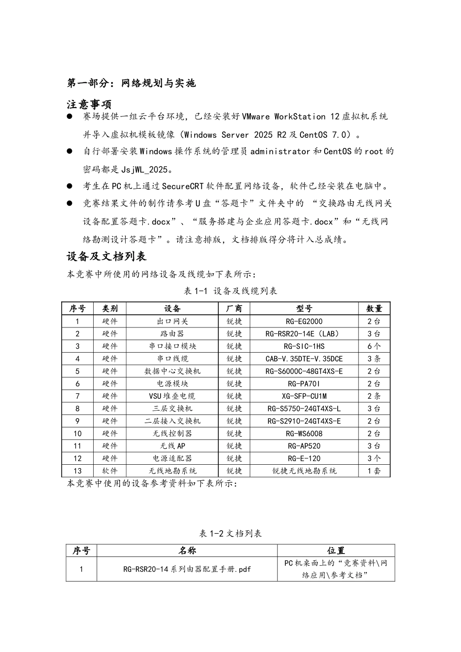 完整word版-“2025安徽职业院校技能大赛”高职组“计算机网络应用”赛项样题_第3页