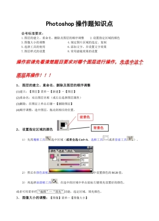 完整word版-会考Photoshop操作知识点