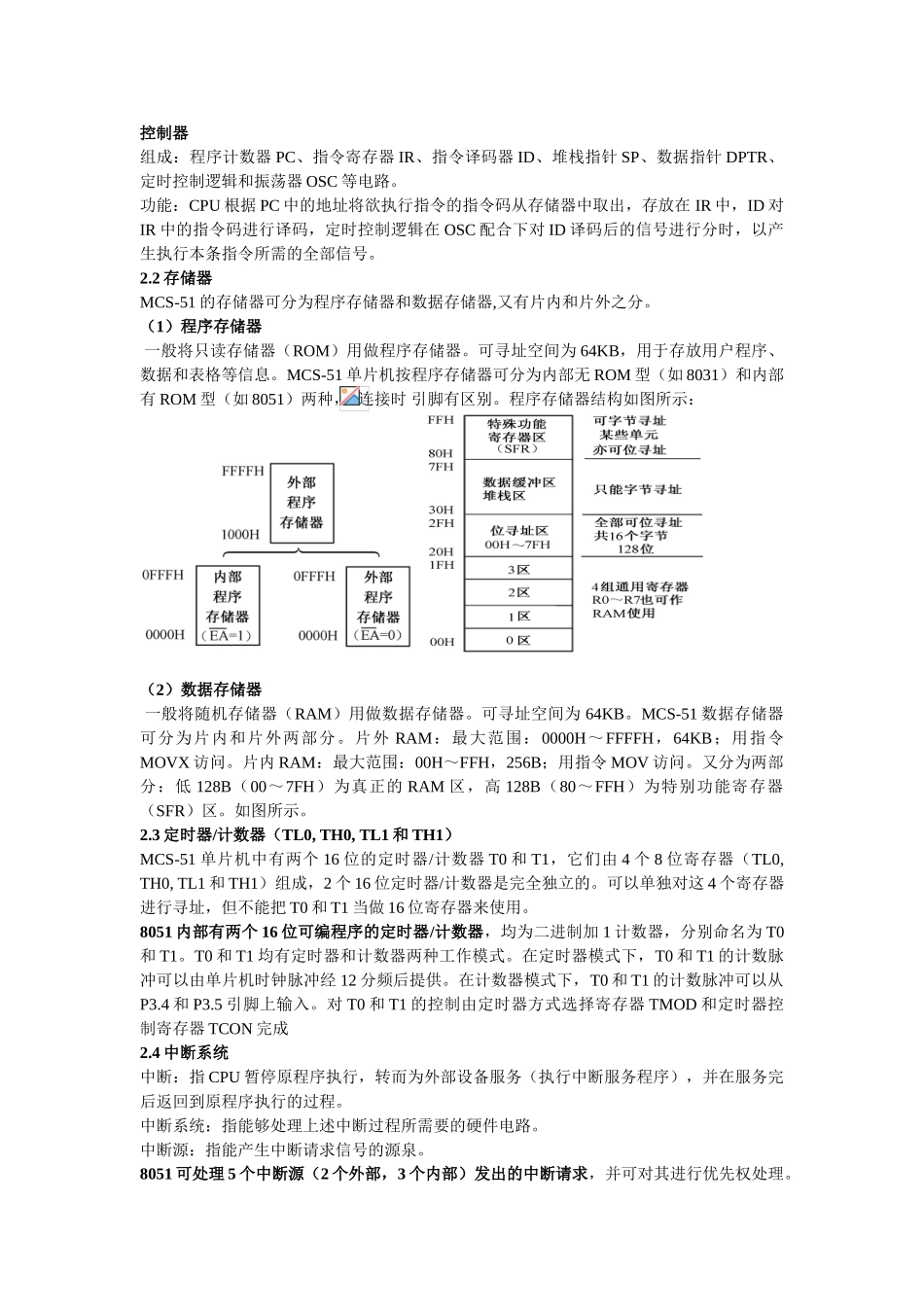 完整word版-单片机原理及应用期末考试必考知识点重点总结_第2页