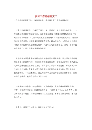 实习工作总结范文二