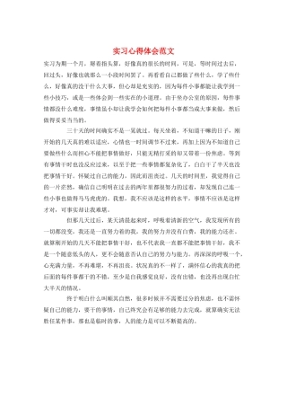 实习心得体会范文
