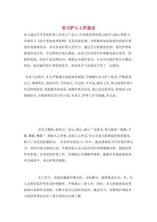 实习护士工作鉴定
