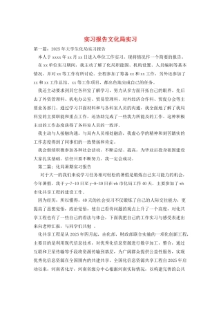 实习报告文化局实习