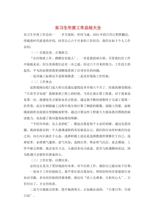 实习生年度工作总结大全
