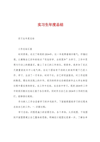实习生年度总结