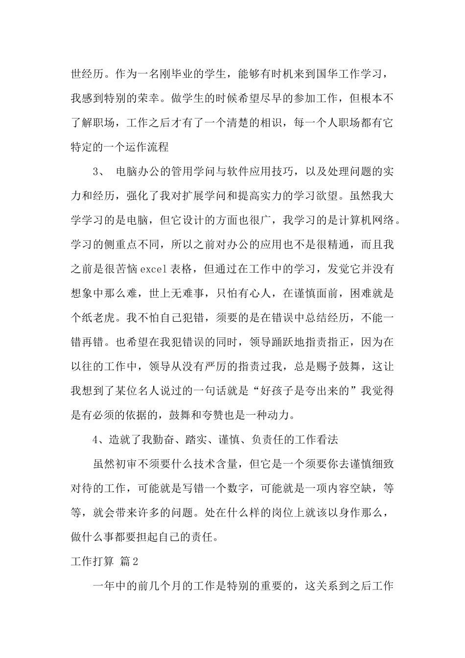 实用的工作计划模板锦集十篇_第2页