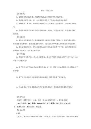 实验一焰色反应