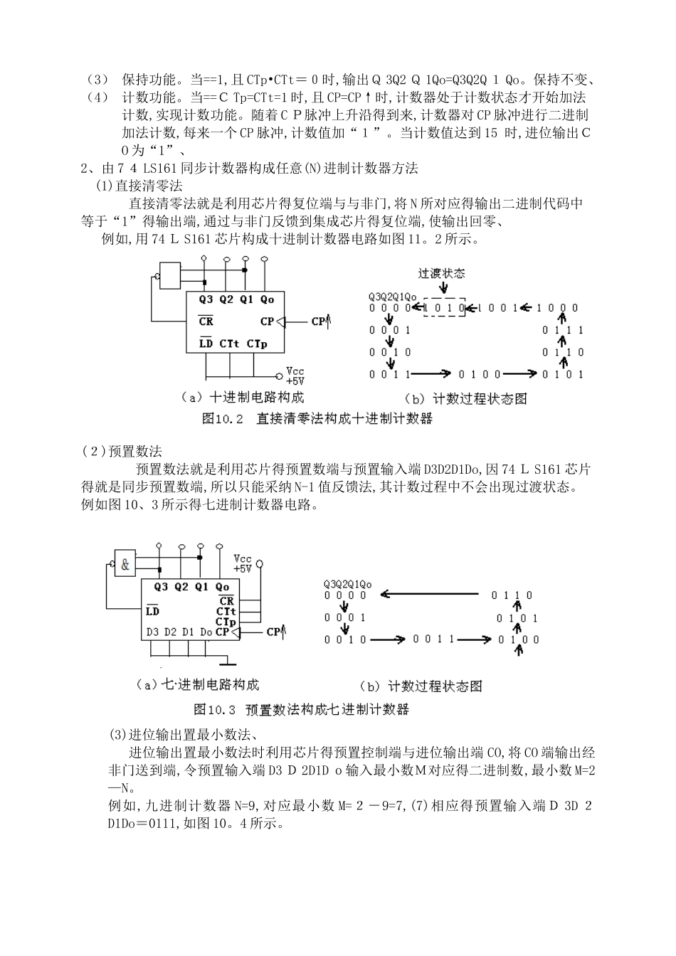 实验十一 同步计数器的逻辑功能测试及应用_第2页