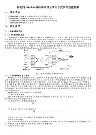 实验四Matlab神经网络及应用于近红外光谱的汽油辛烷值预测