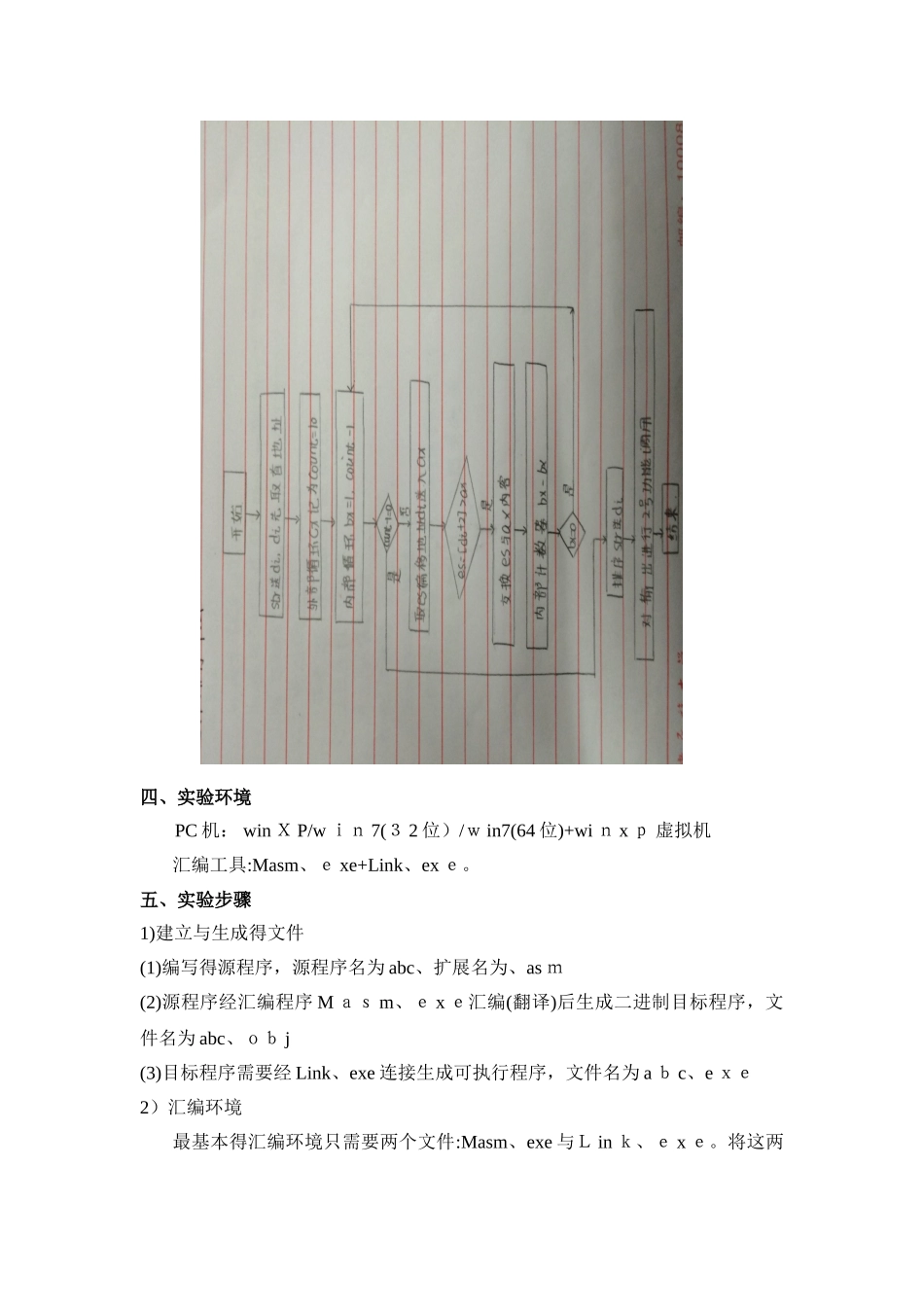 实验四_循环结构汇编语言程序设计实验报告_第3页