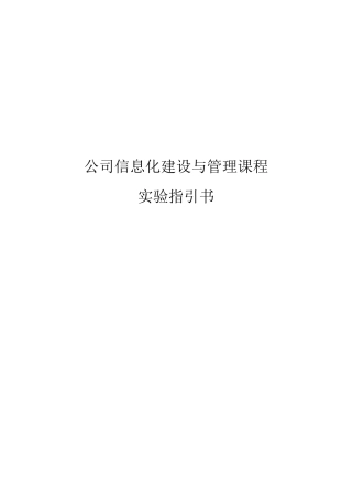 实验指导书企业信息化建设与管理课程样本