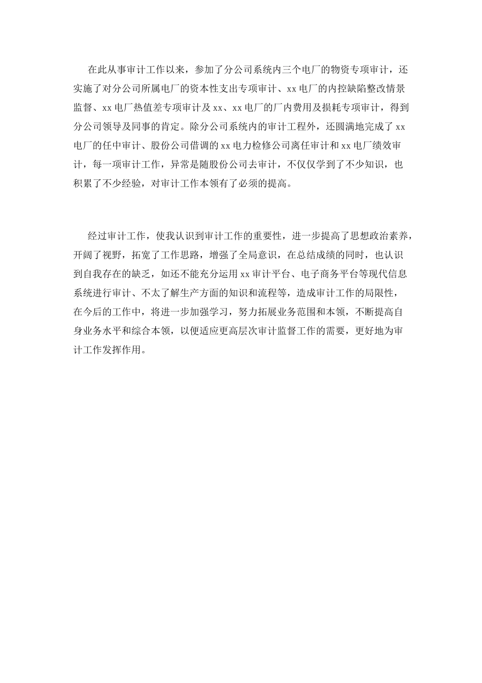 审计人员工作总结(九)_第2页