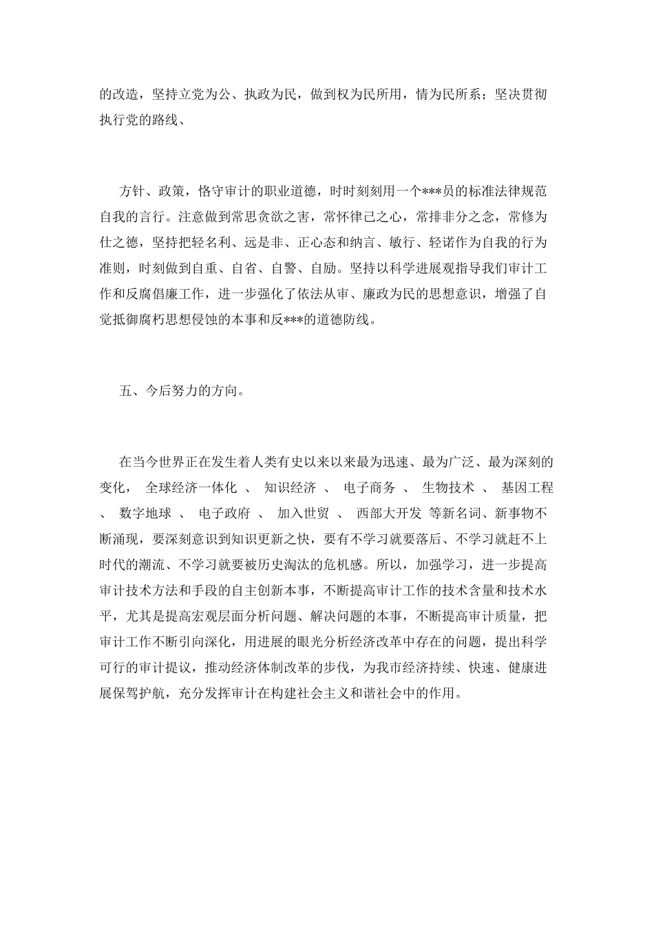 审计人员工作总结(十一)_第3页