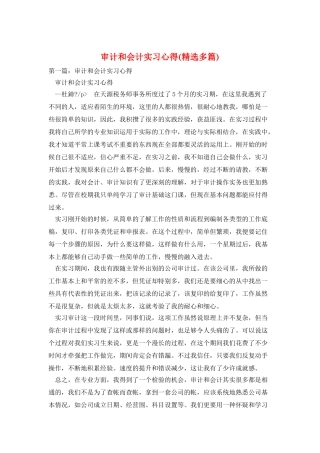 审计和会计实习心得