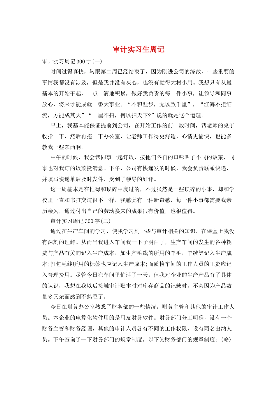 审计实习生周记_第1页