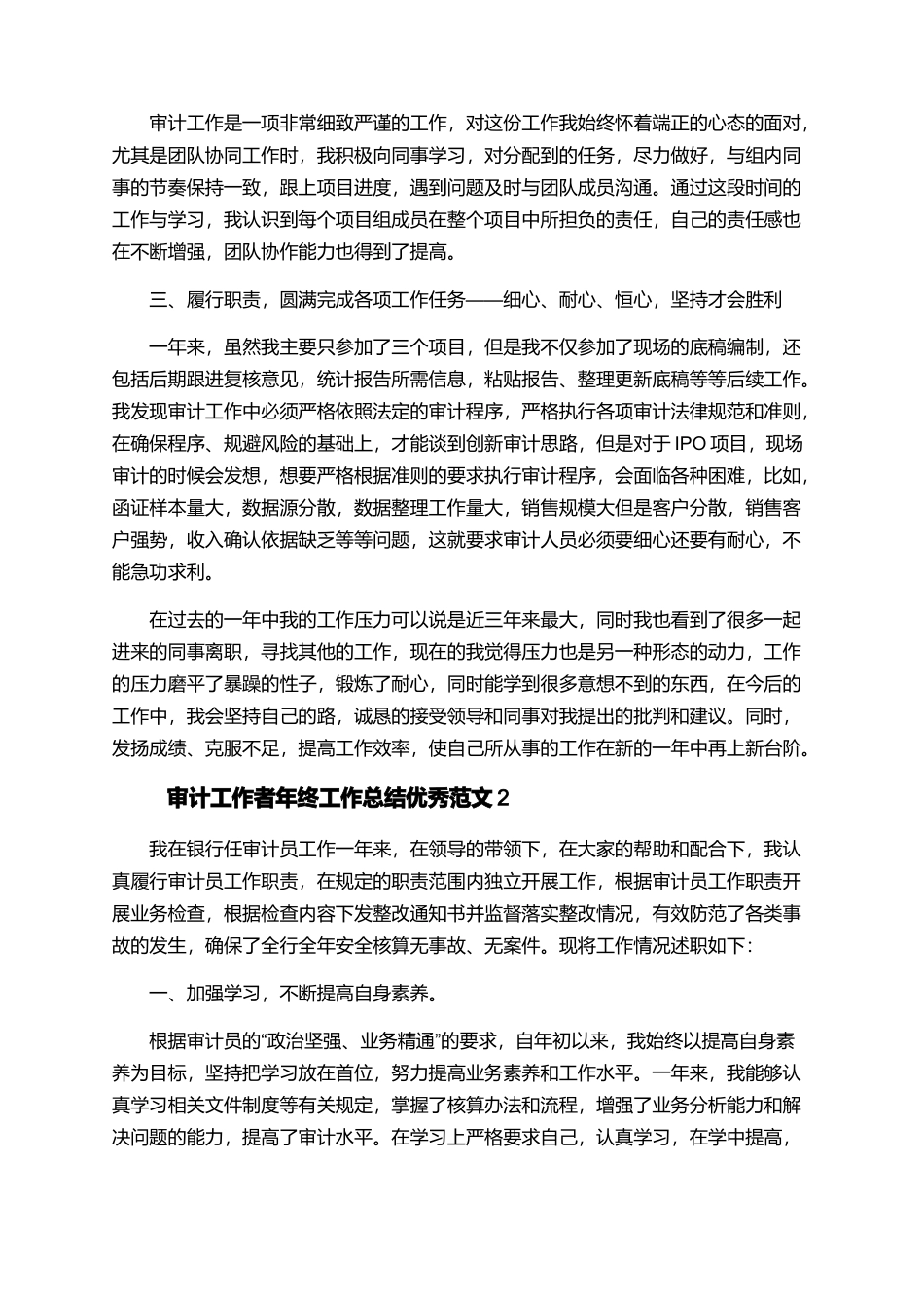 审计工作者年终工作总结优秀范文_第2页