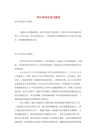 审计毕业生实习报告