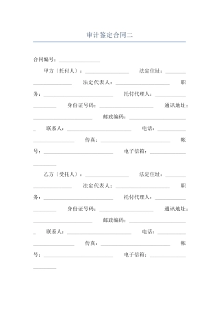 审计鉴定合同二