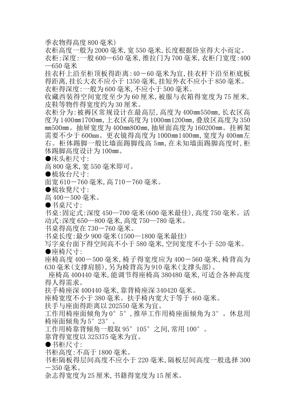 家具常用尺寸大全_第2页