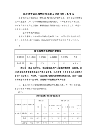 家居消费者消费特征数据分析报告