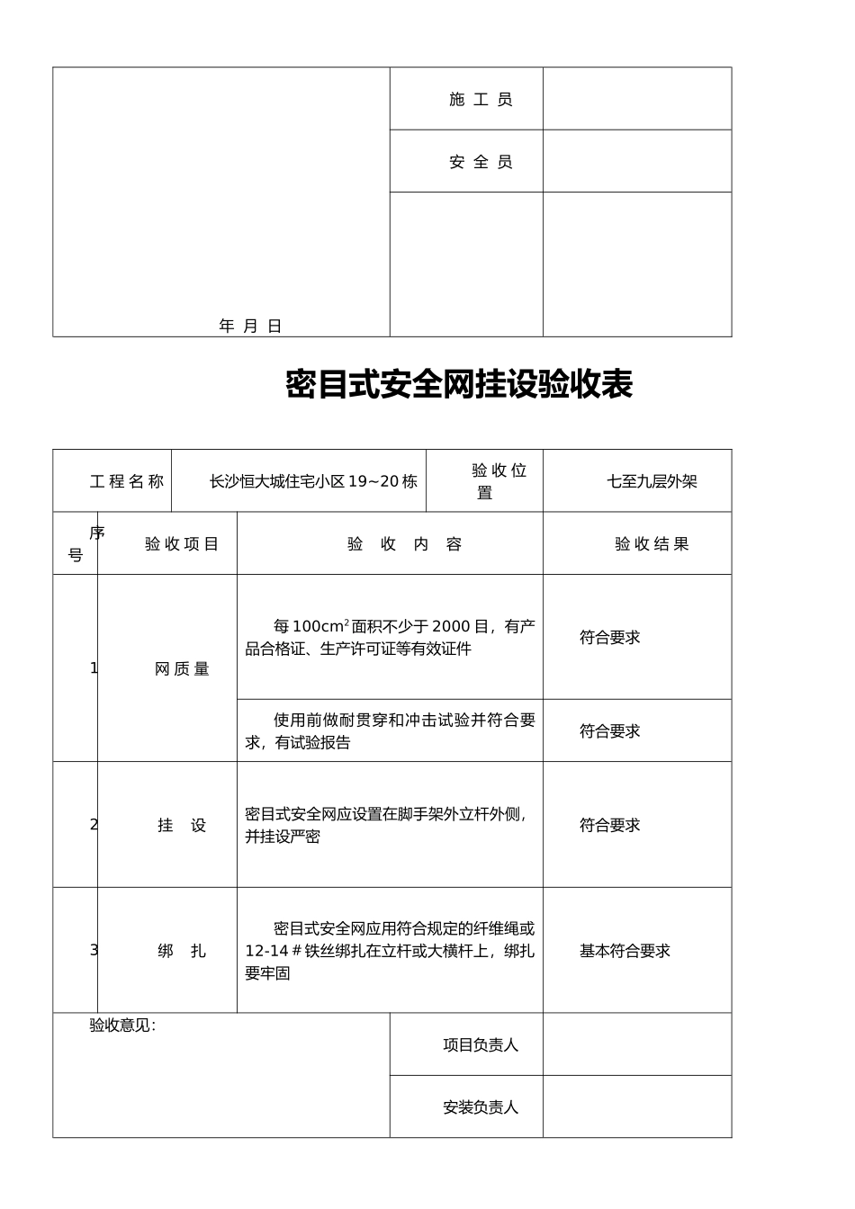 密目式安全网挂设验收表_第3页