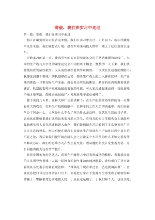 寒假-我们在实习中走过