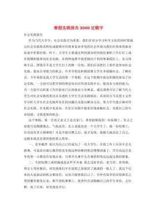 寒假实践报告3000定稿字