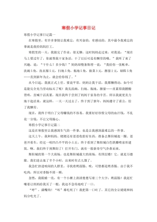 寒假小学记事日记