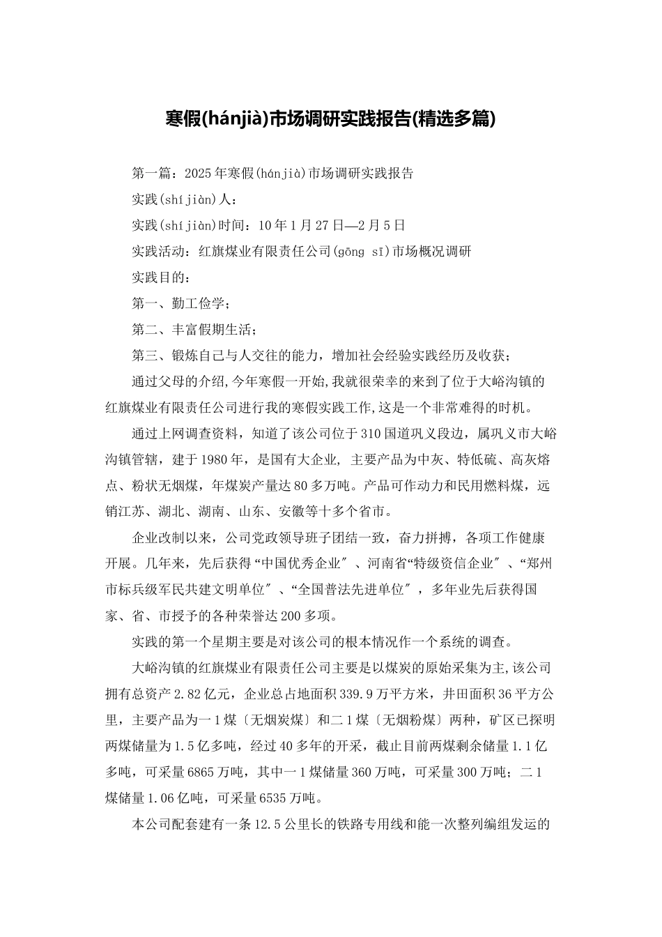 寒假市场调研实践报告_第1页