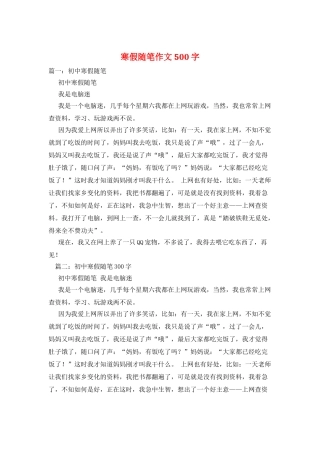 寒假随笔作文500字