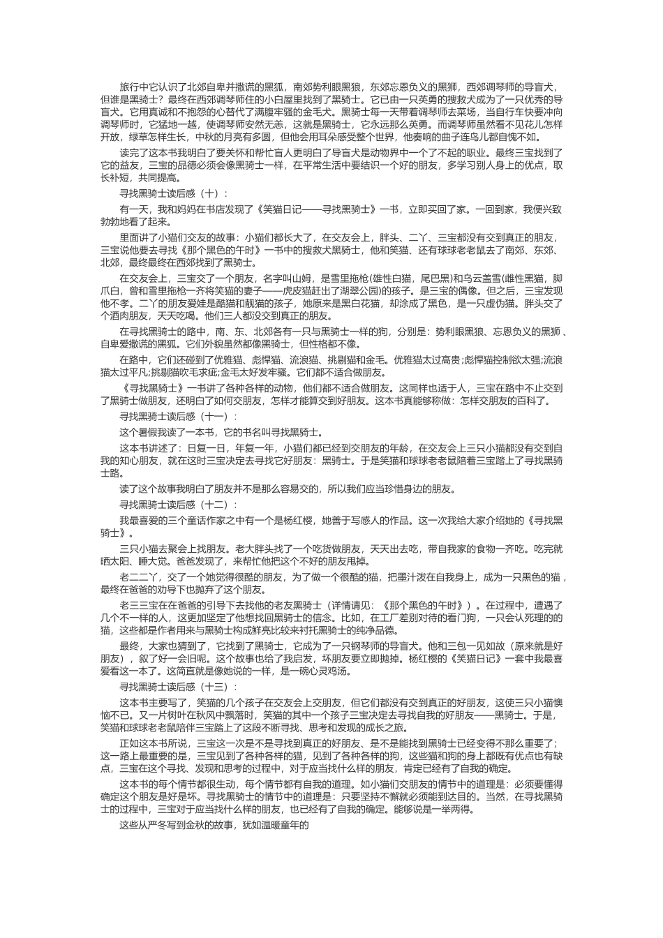 寻找黑骑士读后感_第3页