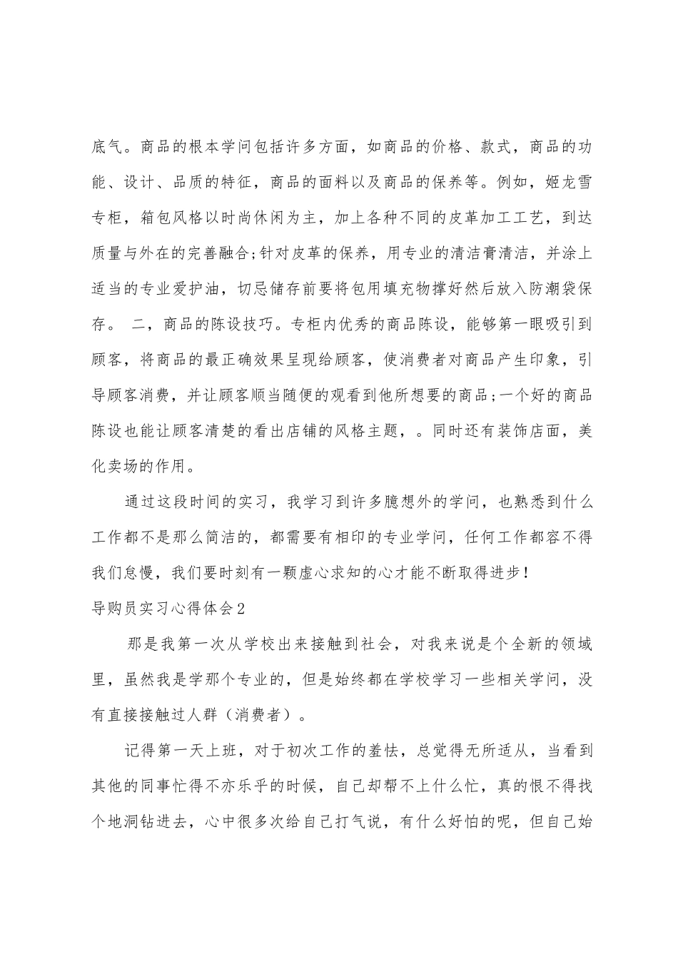 导购员实习心得体会_第2页