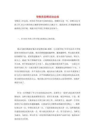 导购员促销活动总结