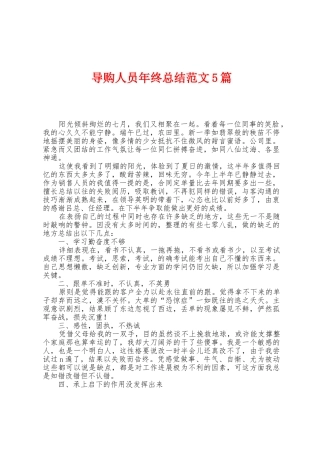 导购人员年终总结范文5篇