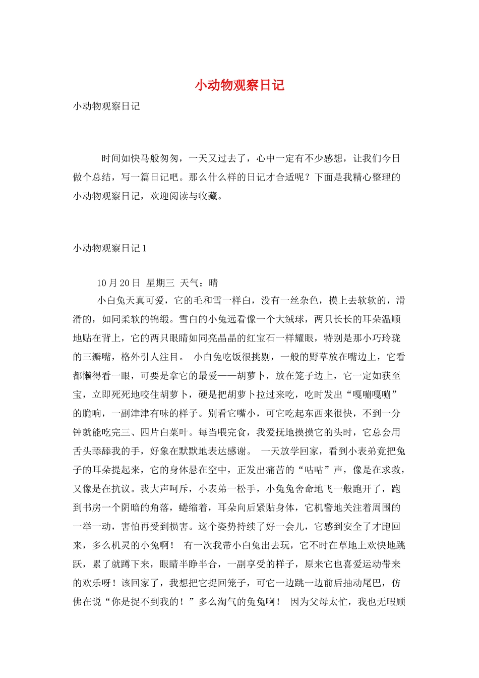 小动物观察日记_第1页