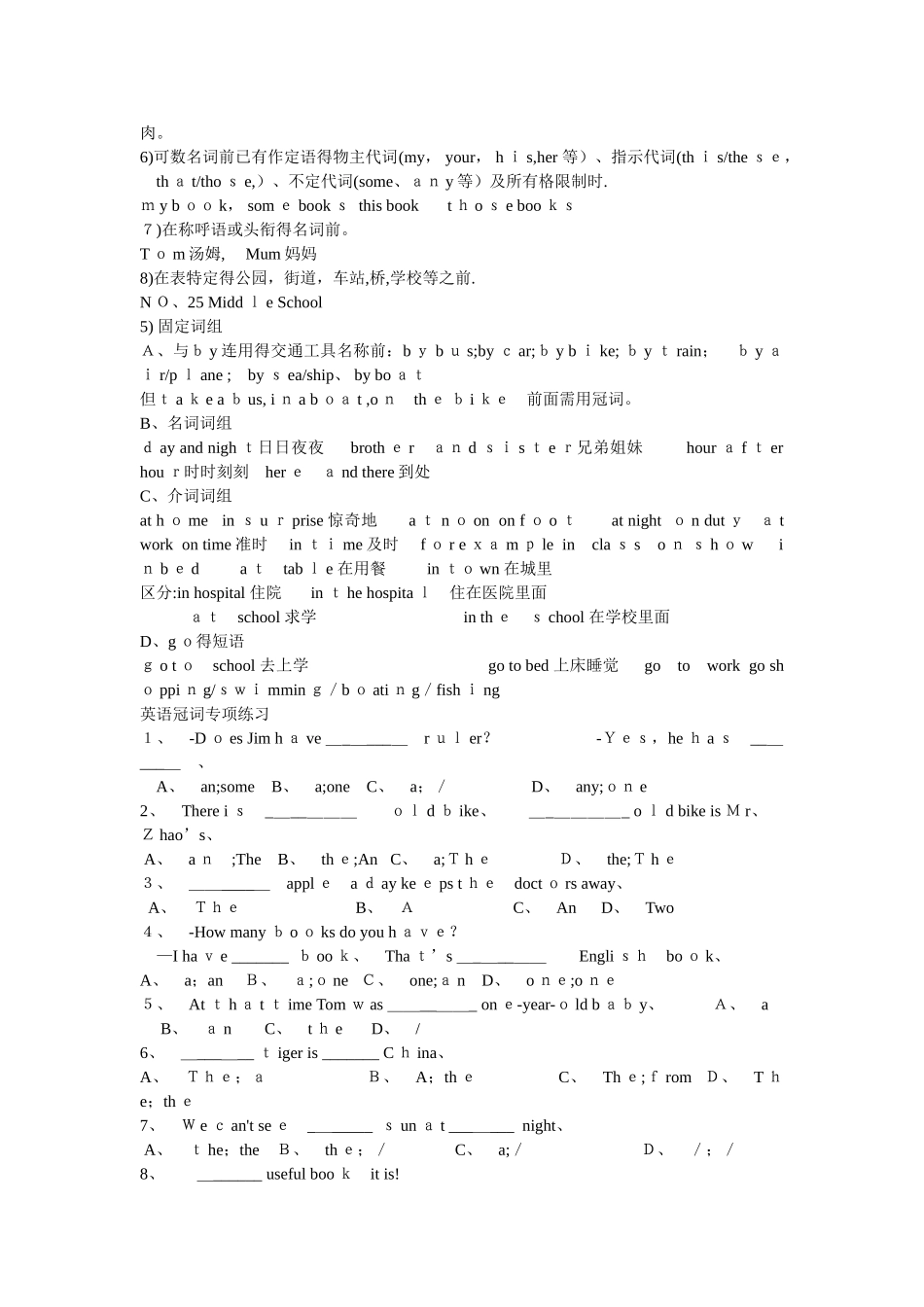 小升初冠词专题_第3页