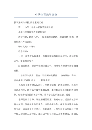 小学体育教学案例
