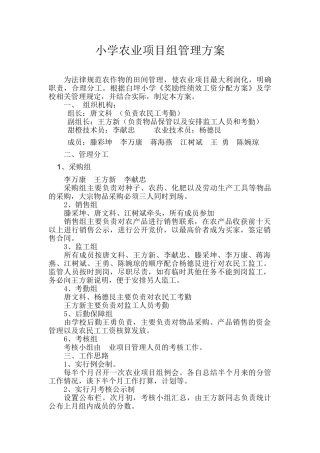 小学农业项目组管理方案