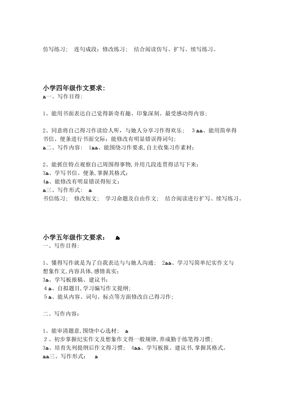 小学各年级写作要求_第2页