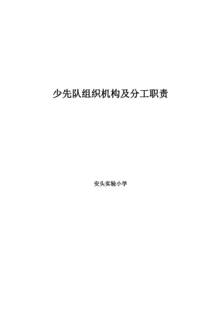 小学少先队组织机构及分工职责