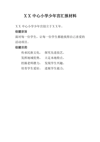 小学少年宫汇报材料2