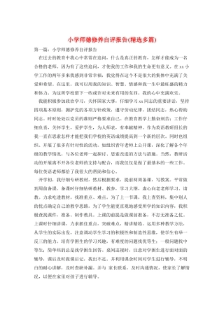 小学师德修养自评报告