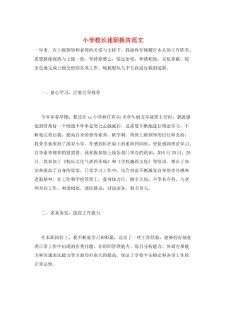 小学校长述职报告范文