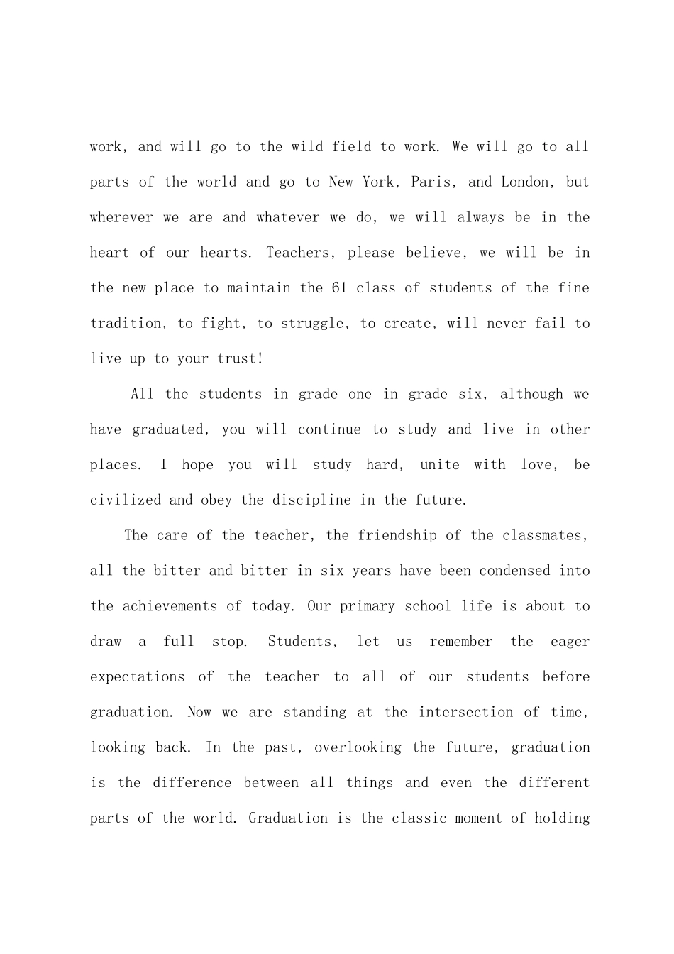 小学毕业英文演讲稿_第2页