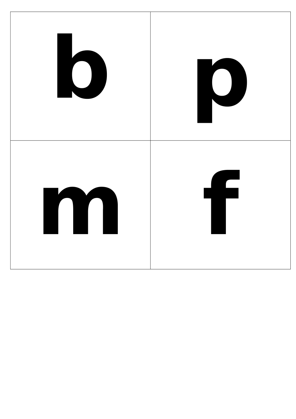 小学汉语拼音字母表word打印版_第1页